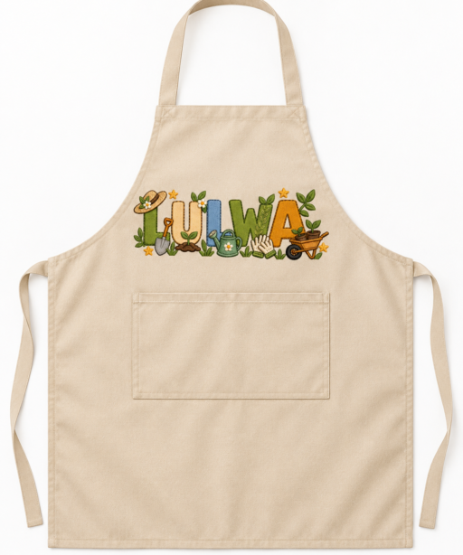 Apron الاسم تطريز