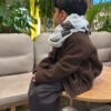 JACKET WITH SHALL بني