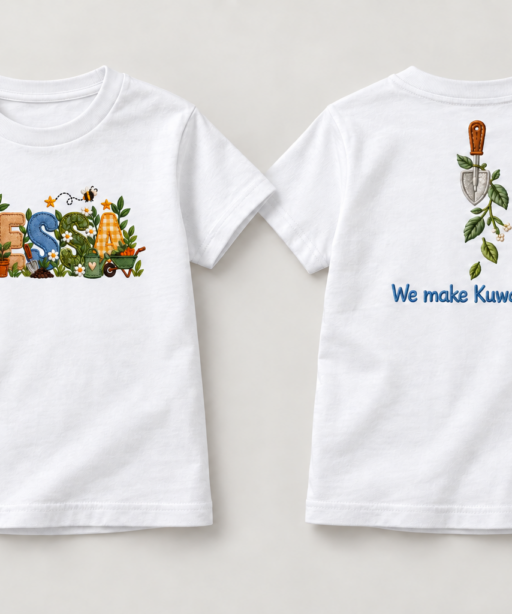 T-shirt طباعة من الأمام والخلف
